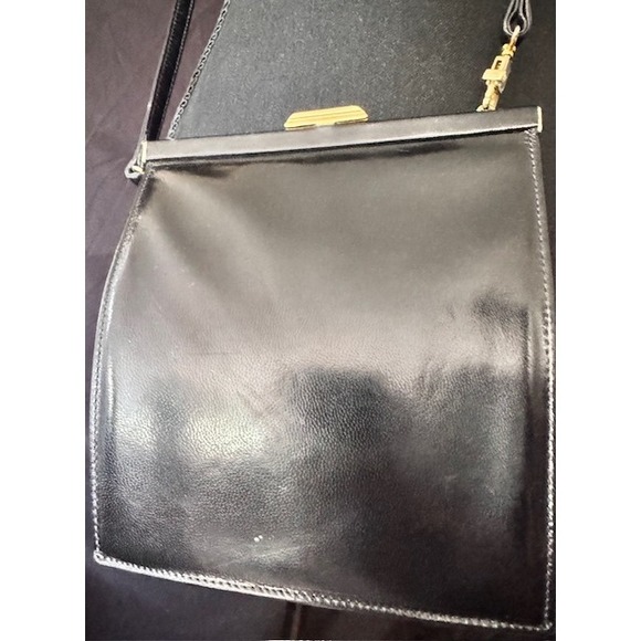 Zenith Handbags - Zenith Vintage Black Leather Crossbody Bag Gold Hardware Made in Canada